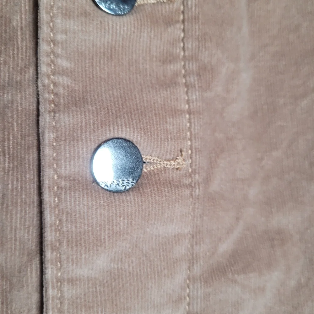 Express Tan Brown Corduroy Button Front Mini Skirt Size 8